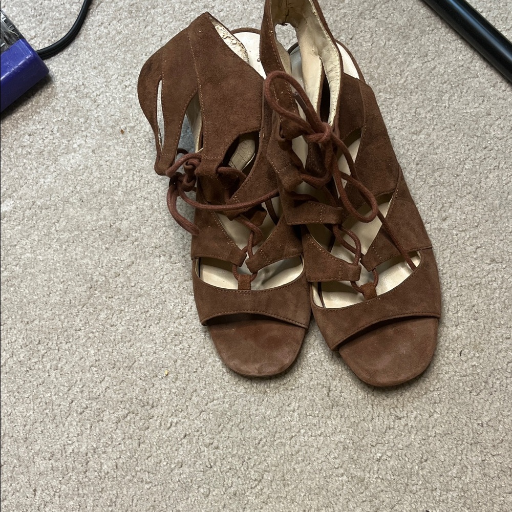 Nine West Brown Suede Sandals